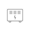 Electric convector line outline icon