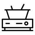 Electric cook fondue icon outline vector. Food bread