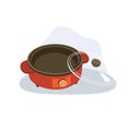 an electric cooking pot used for hot pot soup or stew Royalty Free Stock Photo