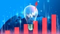 Electric costs increasing. Power bills going up. Energy prices increasing. Royalty Free Stock Photo