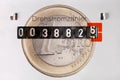 Electric counter with Euro coin Royalty Free Stock Photo