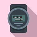 Electric counter icon, flat style