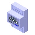 Electric counter icon, isometric style