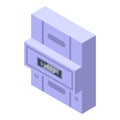 Electric counter icon isometric vector. Solar energy