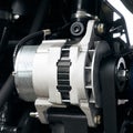 Electric current generator on a modern engine Royalty Free Stock Photo