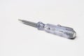 Electric current test tool or voltage tester in the form of a screwdriver. Royalty Free Stock Photo