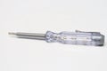 Electric current test tool or voltage tester in the form of a screwdriver. Royalty Free Stock Photo