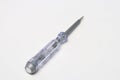 Electric current test tool or voltage tester in the form of a screwdriver. Royalty Free Stock Photo