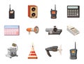 Electric device icon set, cartoon style Royalty Free Stock Photo