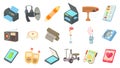 Electric device icon set, cartoon style Royalty Free Stock Photo