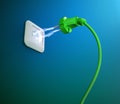 electric discharge between a plug and an outlet Royalty Free Stock Photo