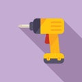 Electric drill icon flat vector. Hand tool Royalty Free Stock Photo