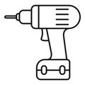 Electric drill icon, outline style Royalty Free Stock Photo