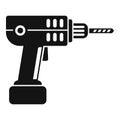 Electric drill icon, simple style Royalty Free Stock Photo