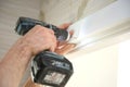 Electric drill make renovation indoor Royalty Free Stock Photo