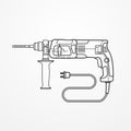 Electric drill rotary hammer outline image