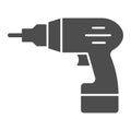 Electric drill solid icon, house repair concept, drill sign on white background, Electric hand drill icon in glyph style Royalty Free Stock Photo