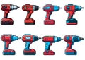 Electric Drill Vector Set Collection Designs Royalty Free Stock Photo