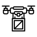 Electric drone delivery icon, outline style