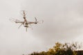 Electric drone flies in the sky Royalty Free Stock Photo