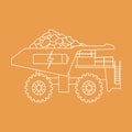 Electric dumper with ore, battery, charge symbol