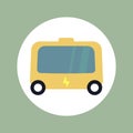 Electric eco vehicle icon flat design vector