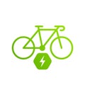 Electric Ecological Bike Icon. Ecology Electro Power Bicycle Glyph Pictogram. Ebike Electronic Energy. Mountain E Bike