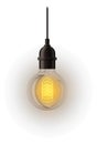 Electric edison lamp. Vintage realistic light bulb