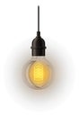 Electric edison lamp. Vintage realistic light bulb Royalty Free Stock Photo