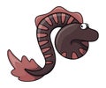 Electric Eels Cartoon Color Illustration