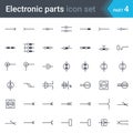 Electric and electronic circuit diagram symbols set of electrical connectors, sockets, plugs and jack Royalty Free Stock Photo