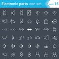 Electric and electronic icons, electric diagram symbols. Audio and video devices. Royalty Free Stock Photo