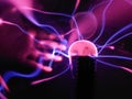 Electric Embrace in Darkness - plasma Royalty Free Stock Photo