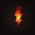 Electric energy flash icon, thunderbolt symbol, lightning strike, thunderstorm flat graphic. Electric shock, lightning Royalty Free Stock Photo