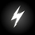 Electric energy flash icon, thunderbolt symbol, lightning strike, thunderstorm flat graphic. Electric shock, lightning Royalty Free Stock Photo