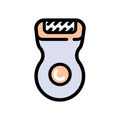 Electric epilator for legs color vector icon