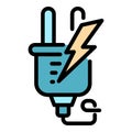 Electric europe plug icon color outline vector Royalty Free Stock Photo