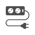 Electric extension cord glyph icon