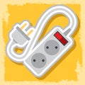 Electric extension cord, socket and plug the appliance