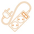 Electric extension cord, socket and plug the appliance outline drawing