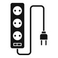 Electric extension cords icon, simple style