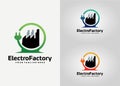 Electric factory logo design template