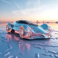 Electric fancy shiny automobile reflection sparkling by the sun Royalty Free Stock Photo