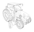 Electric Farm Tractor Charging Station Sketch