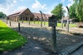 Electric fence in former Nazi concentration camp Royalty Free Stock Photo
