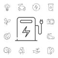 Electric filling station icon. Simple element illustration. Electric filling station symbol design from Ecology collection set. Ca