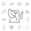 Electric filling station icon. Simple element illustration. Electric filling station symbol design from Ecology collection set. Ca