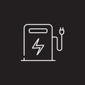 Electric filling station icon. Simple element illustration. Electric filling station symbol design from Ecology collection set.