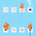 Electric fire concept in flat style, vector