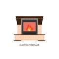 Electric fireplace vector illustration